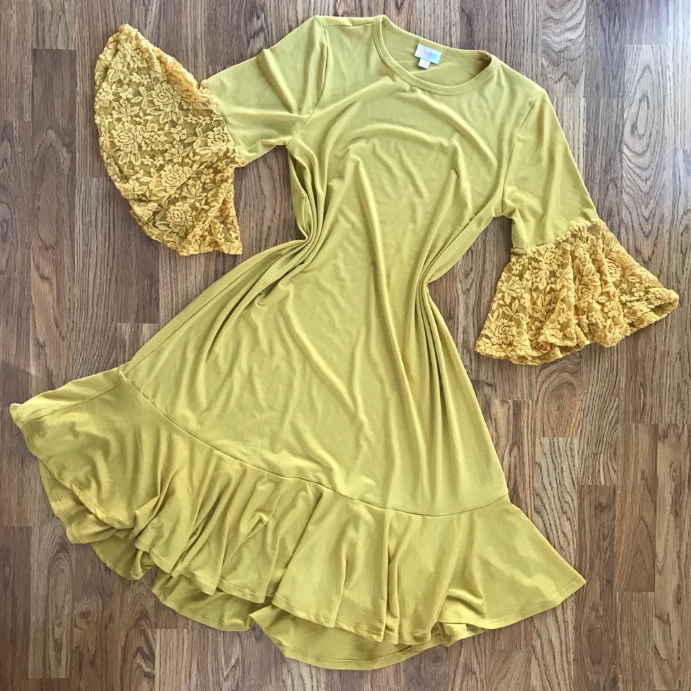[LuLaRoe] Yellow Mustard 'Maureen' Dress Small